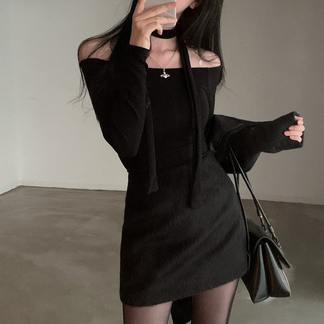 Tie Strap Off Shoulder Set 