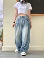 [Summer Fabric] Fresh Pintuck Wide Denim