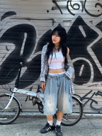 【y2k vibe】Cargo Wide Half Pants