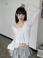 【🩶Korean Style Sexy】Ribbon Cardigan 