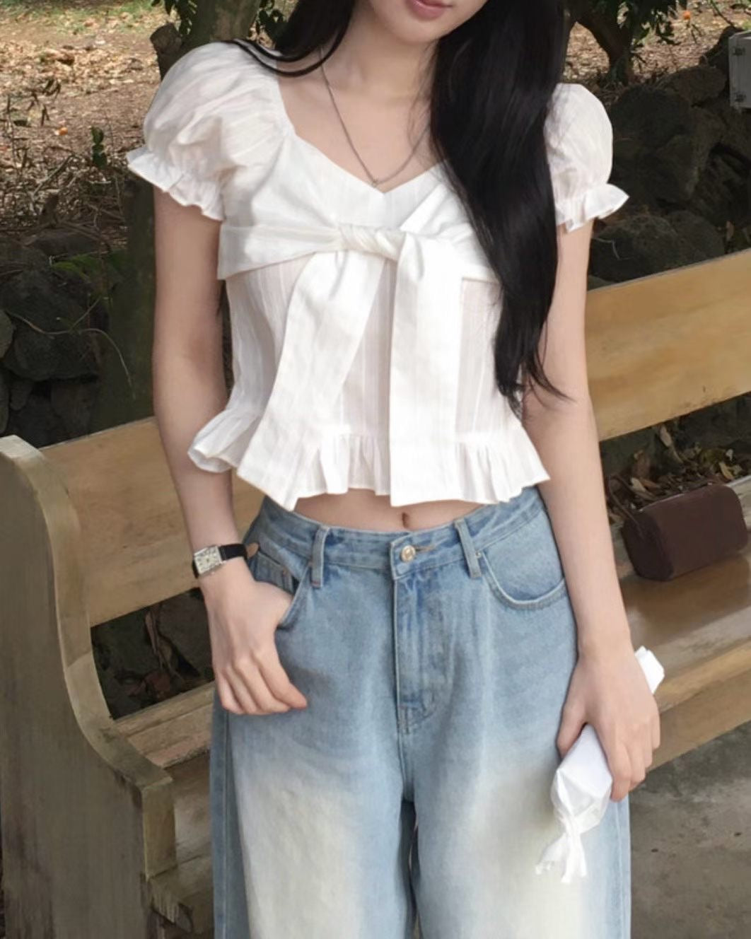 【夏日芭蕾風】Ribbon Puff Blouse