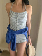 【🩰可愛/斯文】Halter Stripe Bikini