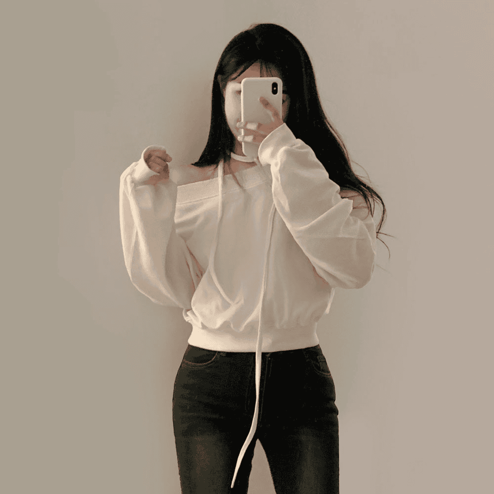 【型格休閒】Off Shoulder Sweatshirt Scarf Set