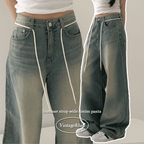 【y2k vibe】String Balloon Wide Jeans