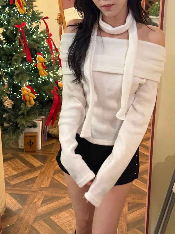 Breezy Off Shoulder Scarf Set 