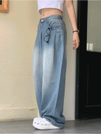 [Summer Fabric] Fresh Pintuck Wide Denim
