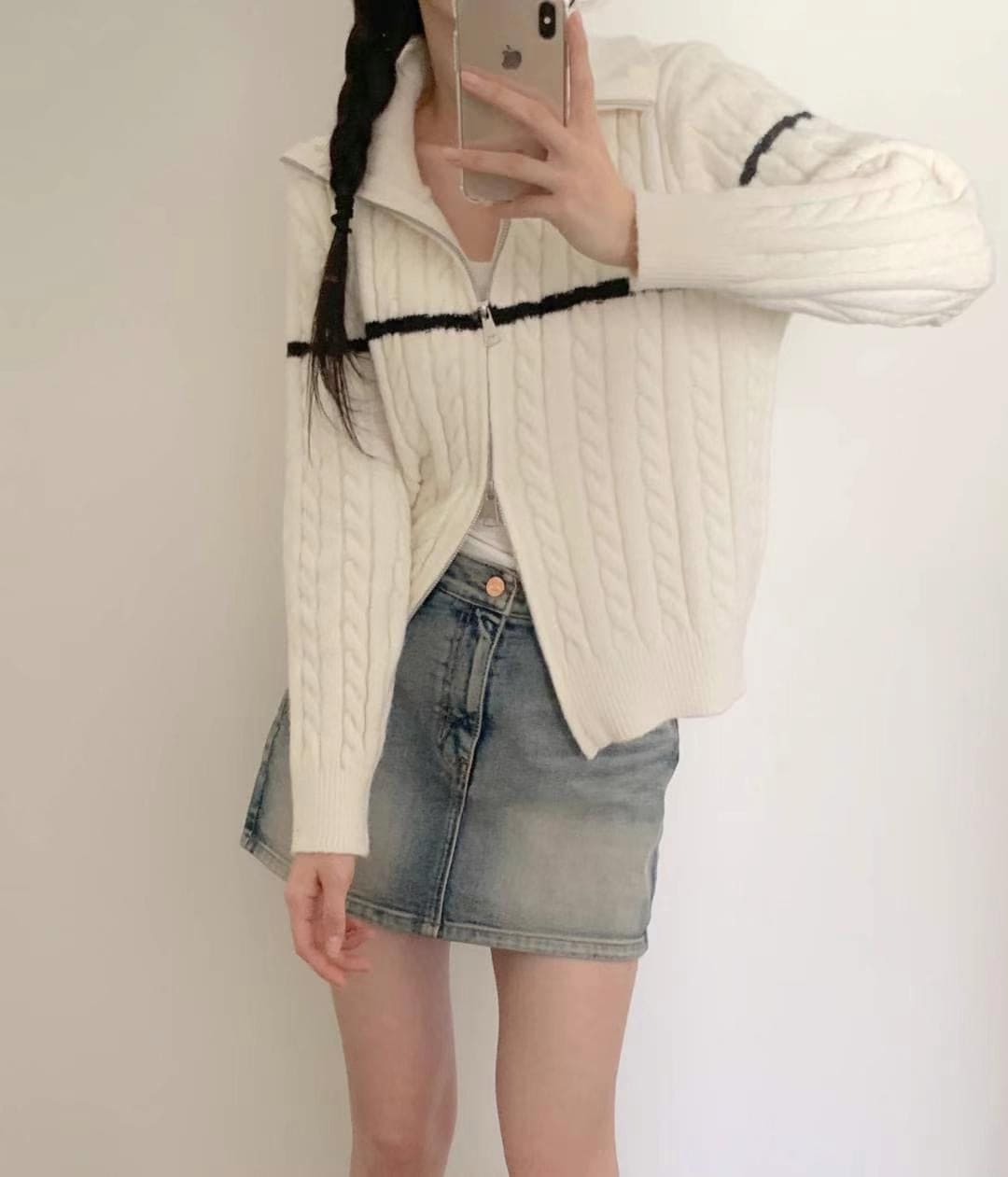 [Korean Hot Item!] Washing Denim Mini Skirt 