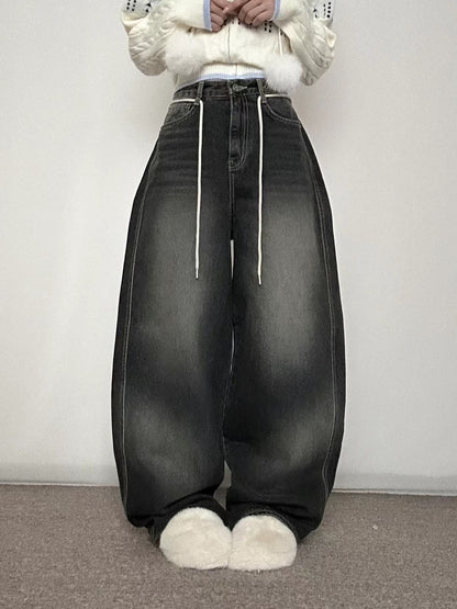 【秋冬ver.】String Balloon Wide Jeans