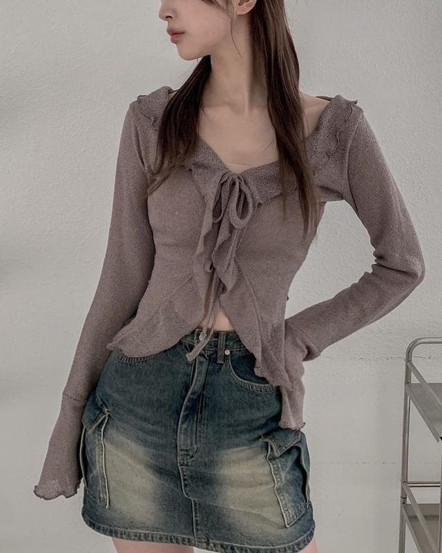 【🩶韓風小性感】Ribbon Cardigan