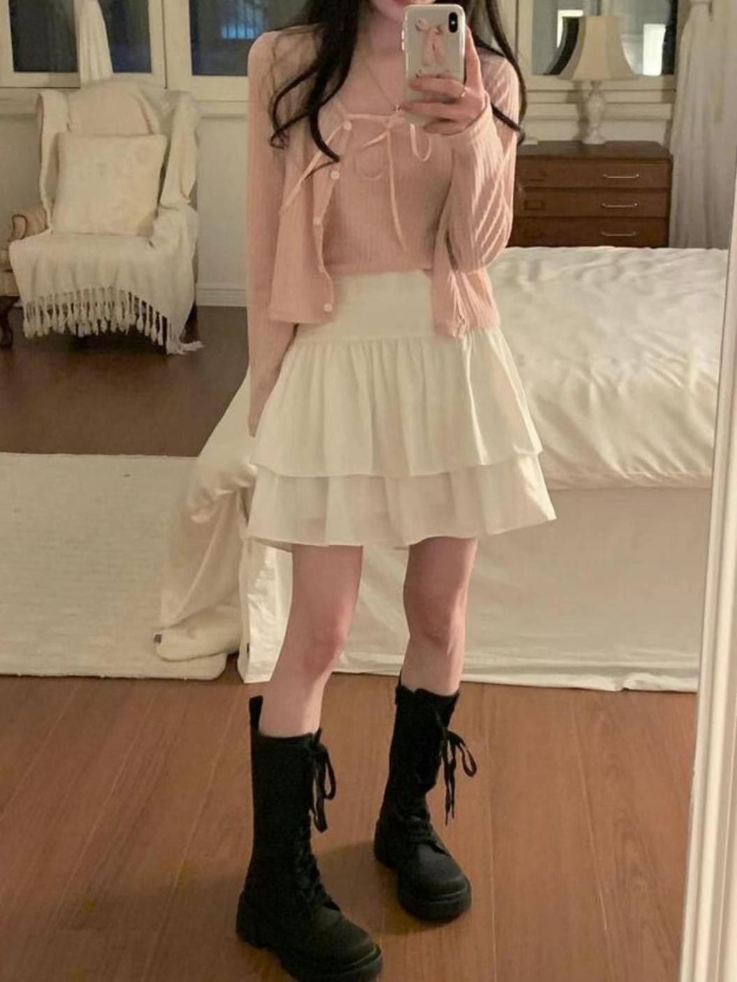 【🩰Ballet Core】Ribbon Lace Cardigan Set 