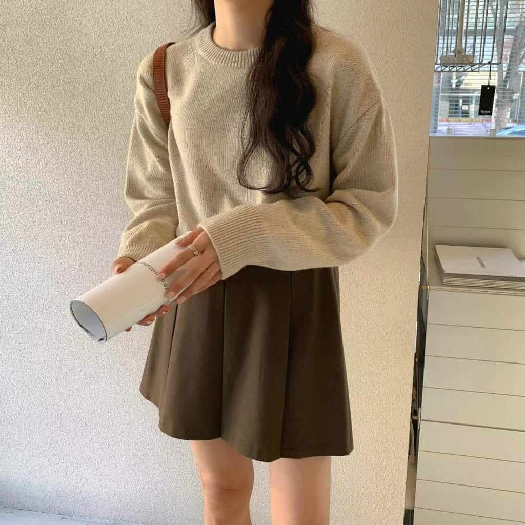 Thick pleated skirt for autumn and winter