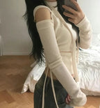 【ONNI氣質】Shirring Ribbon Knit Set