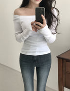 【🍇秋冬新色】Basic Off Shoulder Top