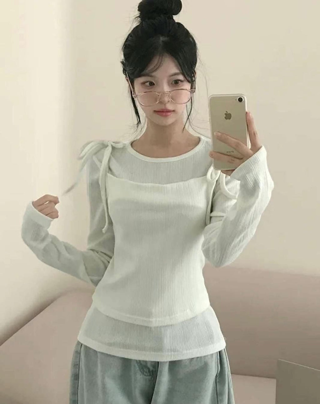 【🤎y2k vibe】Layered Top Set 