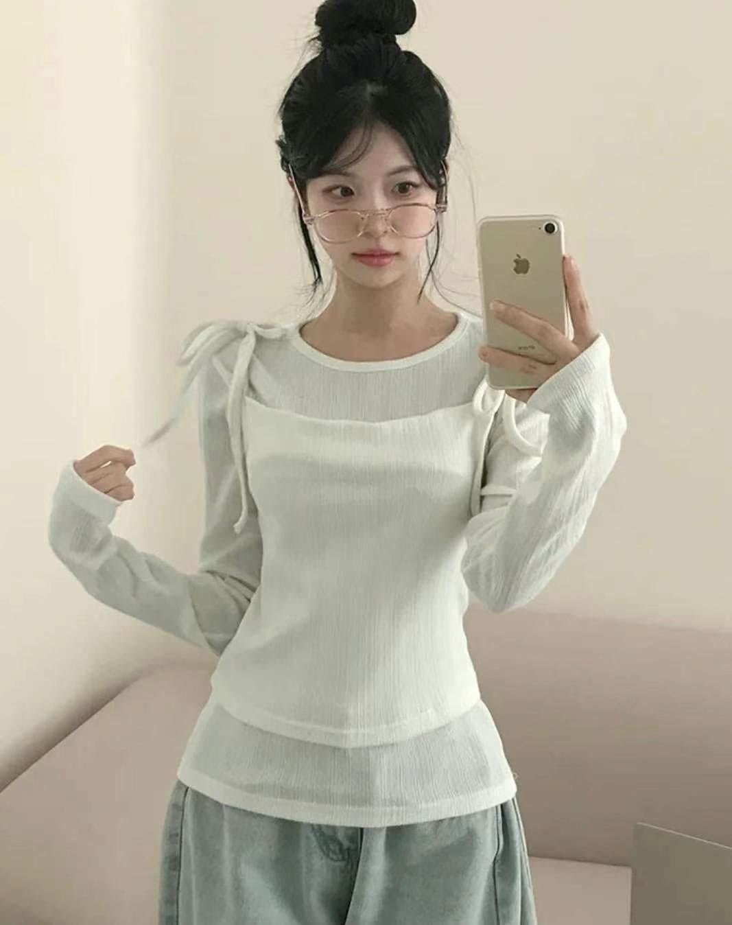 【🤎y2k vibe】Layered Top Set