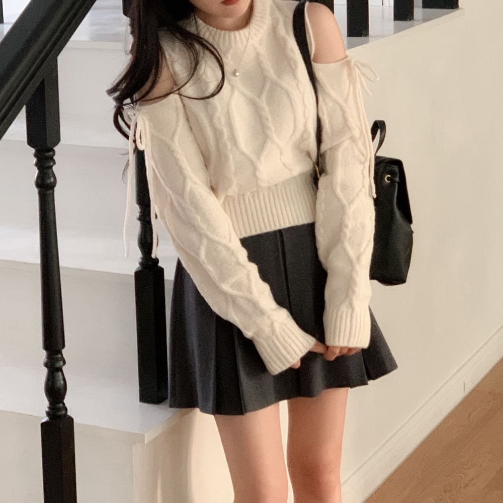 Thick pleated skirt for autumn and winter