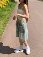 【慵懶風】Balloon Denim Half Pants