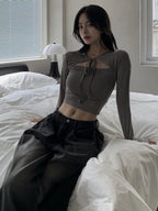 【🩶Korean Style Sexy】Ribbon Top 