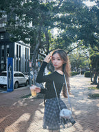 [Sweet and Salty] Chiffon Checked Mini Skirt 