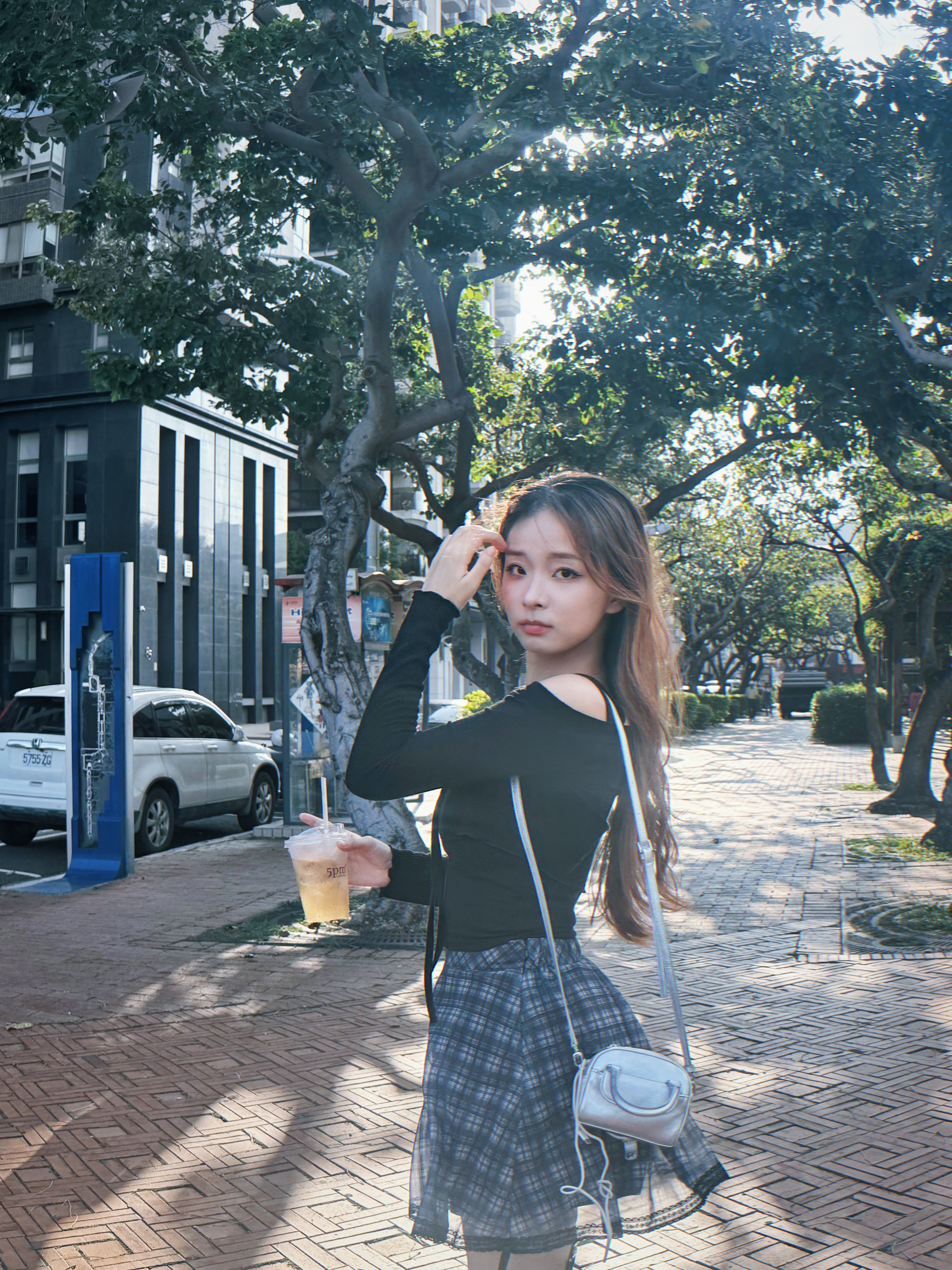 [Sweet and Salty] Chiffon Checked Mini Skirt 