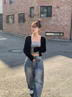 [Lazy Style] Pintuck Balloon Wide Denim