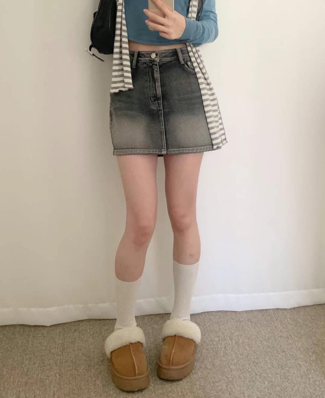 [Korean Hot Item!] Washing Denim Mini Skirt 