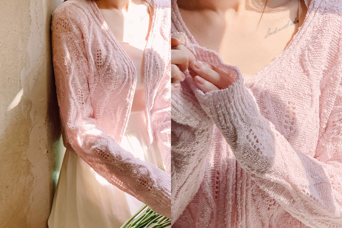 Elegant and simple knitted cardigan 