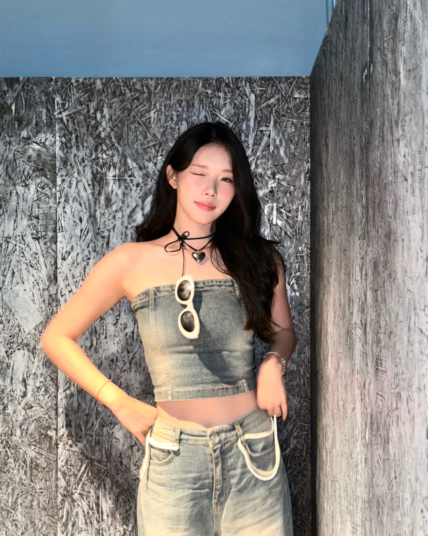 【y2k vibe】Denim Tube Top