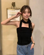 【y2k vibe】Serenity Scarf Top Set