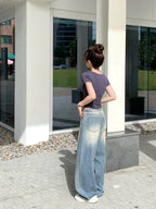 【y2k vibe】String Balloon Wide Jeans