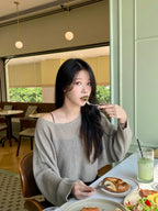 Orders surge! Basic loose-fitting knit long-sleeved shirt