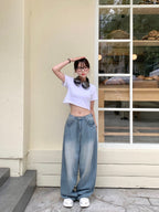 [Summer Fabric] Fresh Pintuck Wide Denim