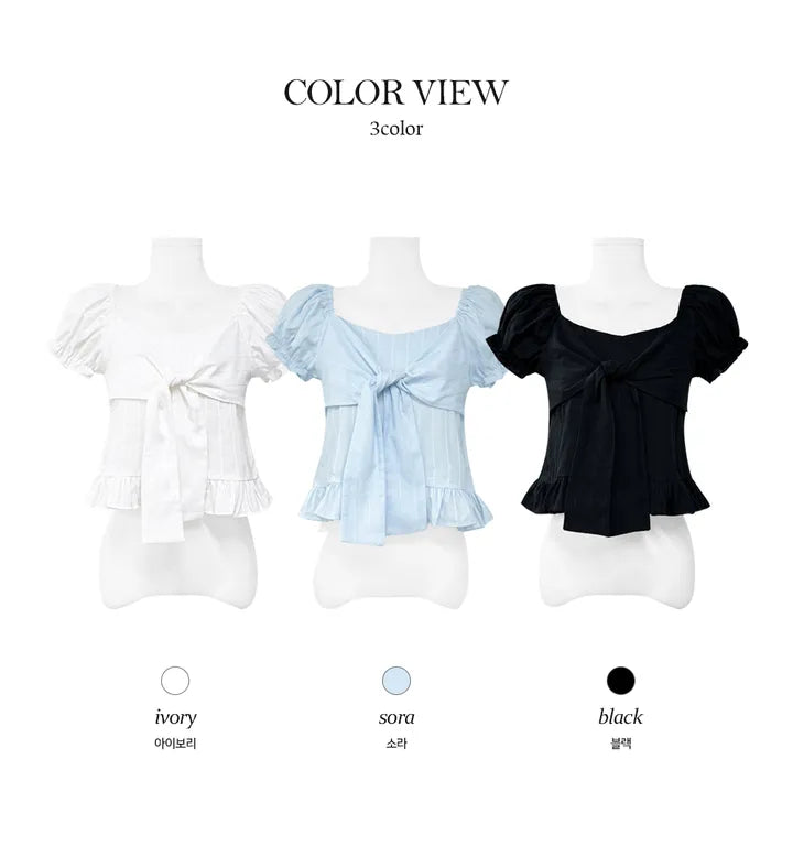 【夏日芭蕾風】Ribbon Puff Blouse