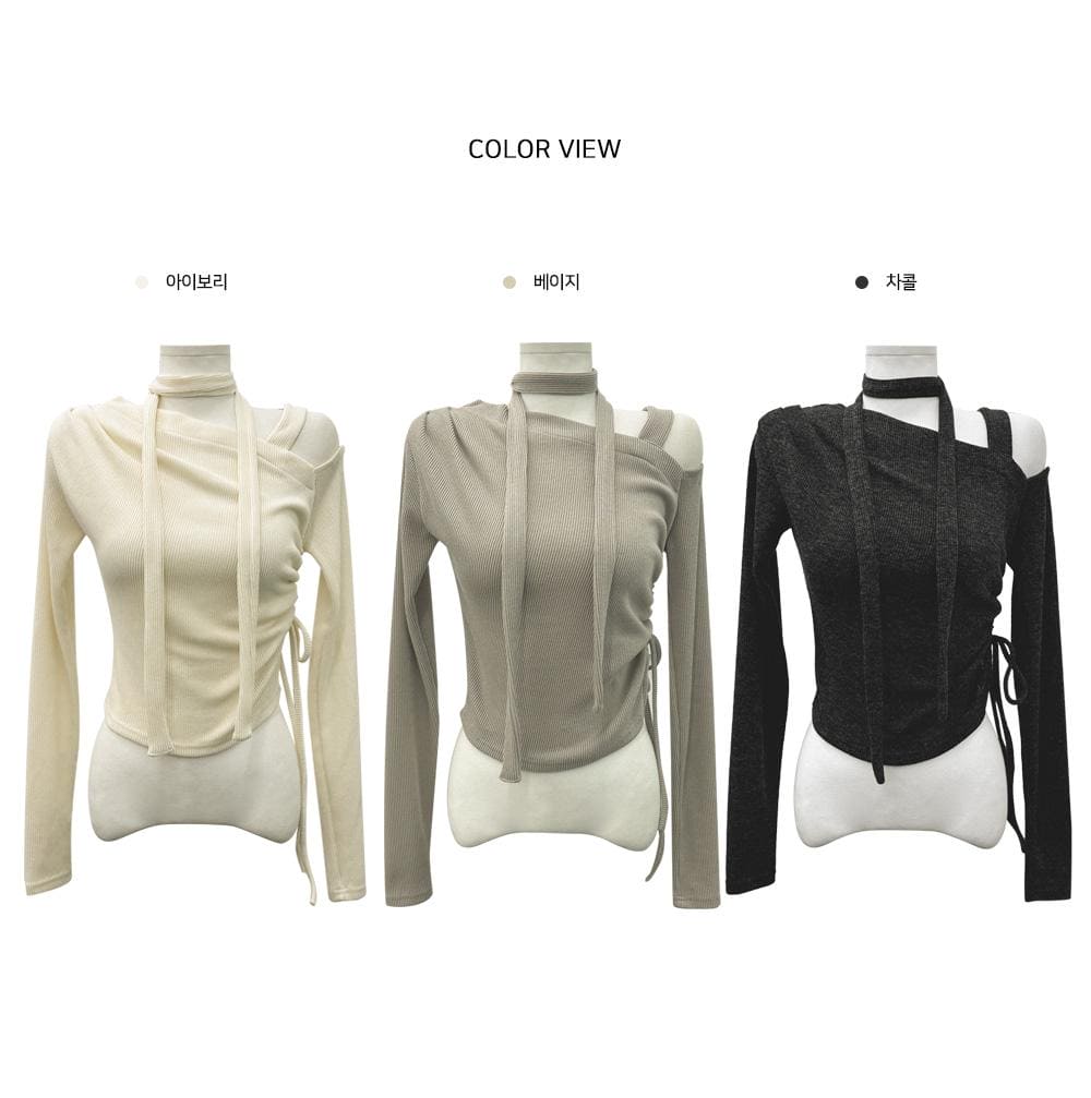 【ONNI氣質】Shirring Ribbon Knit Set