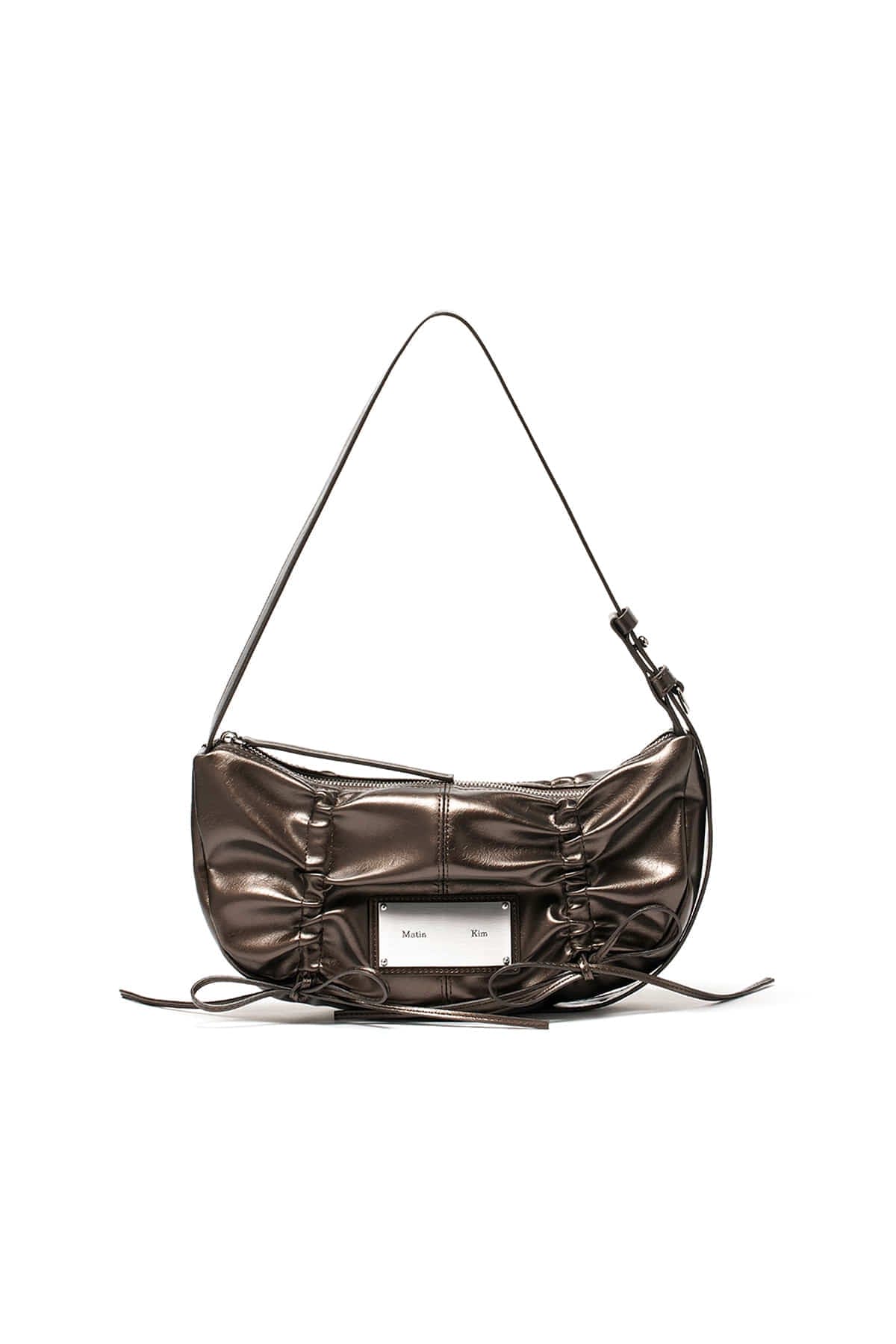 HALF SHIRRING RIBBON ROUND BAG