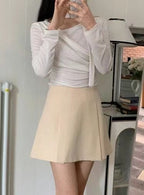 【🩰Ballet Core】Drape Shirring Tie Set