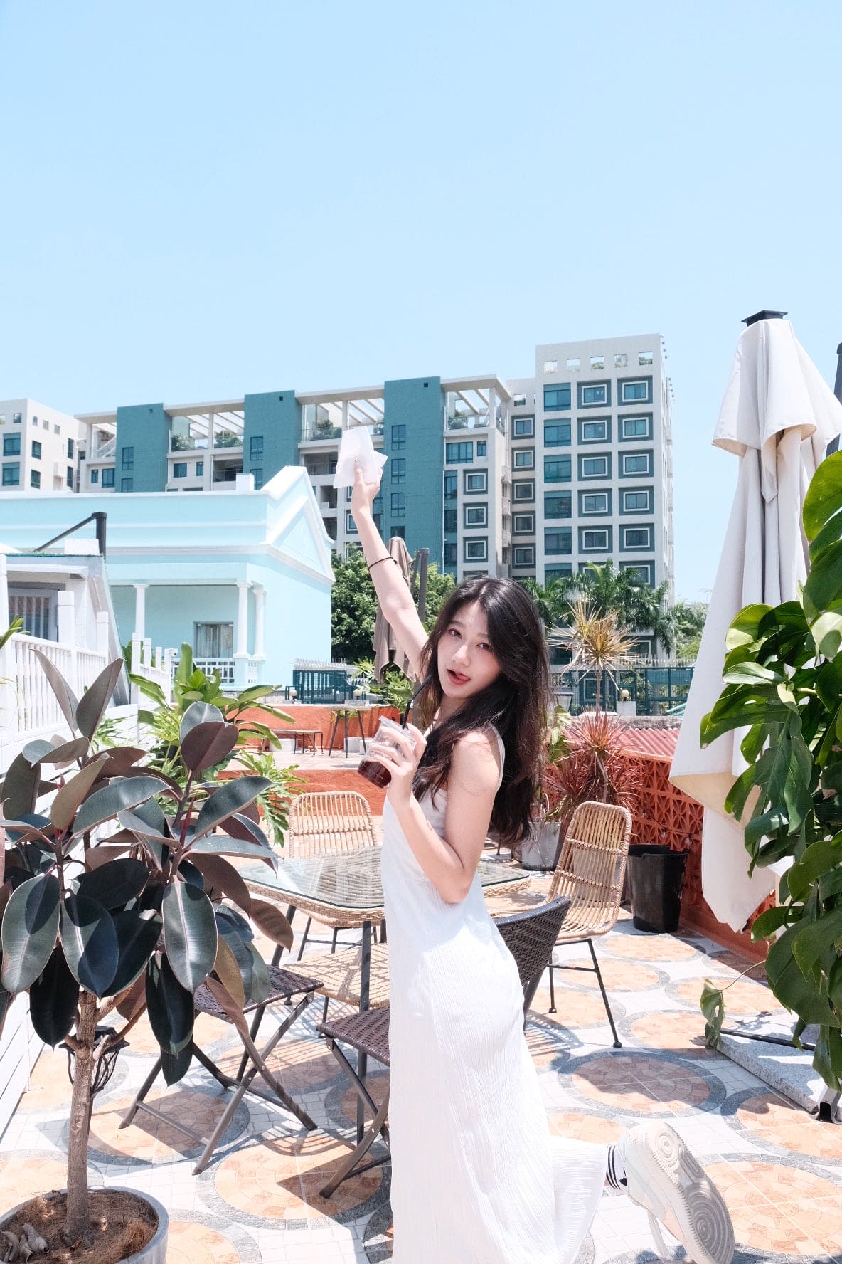 皺皺吊帶背心長裙