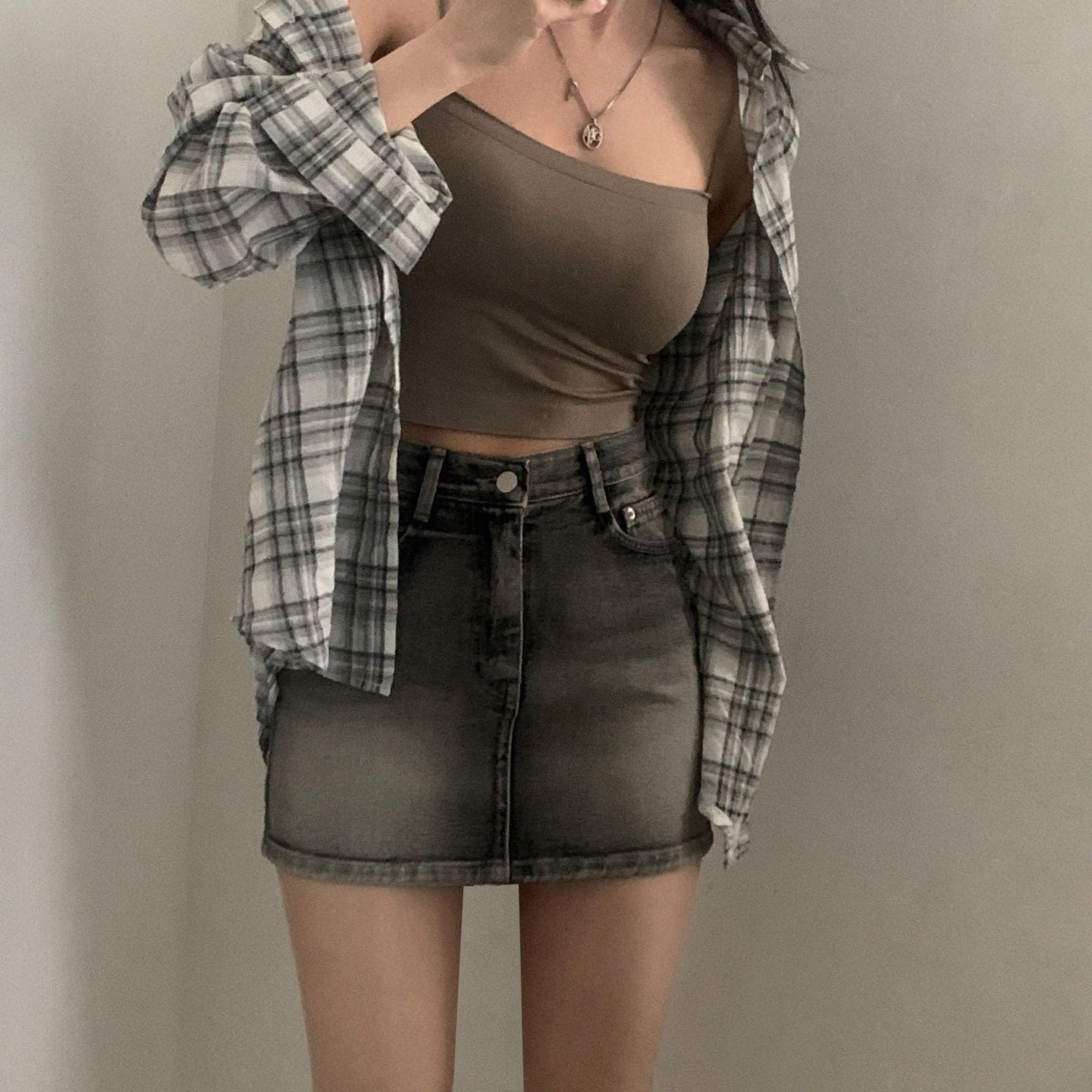 [Korean Hot Item!] Washing Denim Mini Skirt 