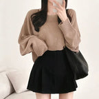 Orders surge! Basic loose-fitting knit long-sleeved shirt