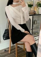 【🩰Ballet Core】Drape Shirring Tie Set