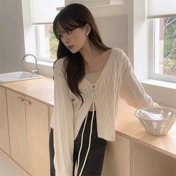 Palette Eyelet Ribbon Cardigan