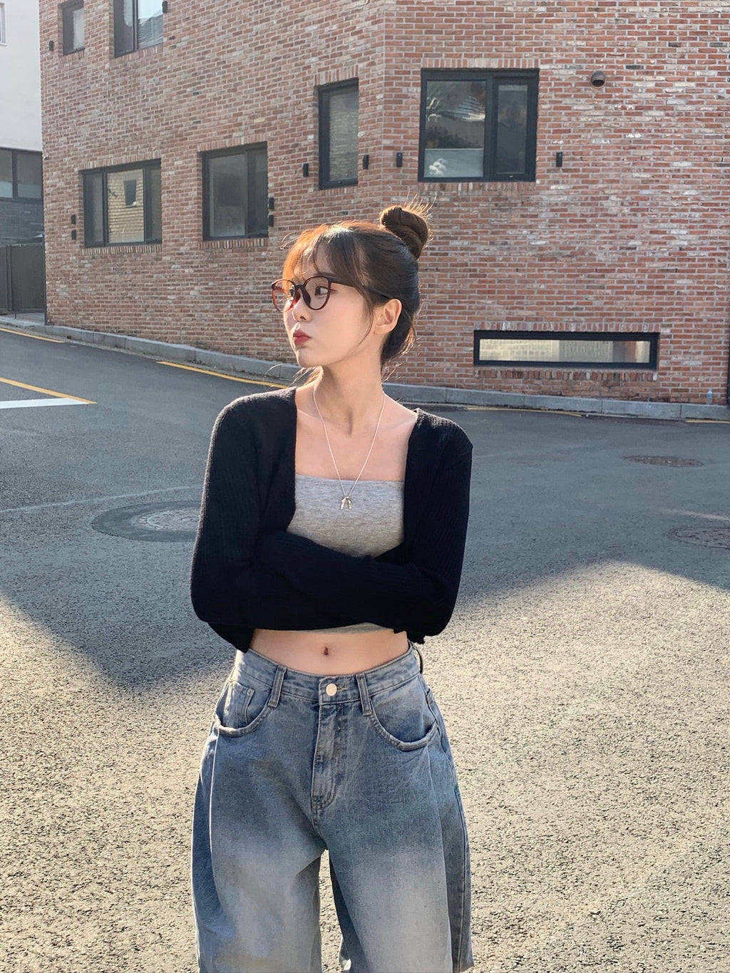 [Lazy Style] Pintuck Balloon Wide Denim