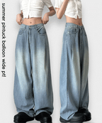 [Summer Fabric] Fresh Pintuck Wide Denim