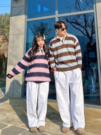 【🎅🏻情侶裝】Stripe Rugby Knitwear