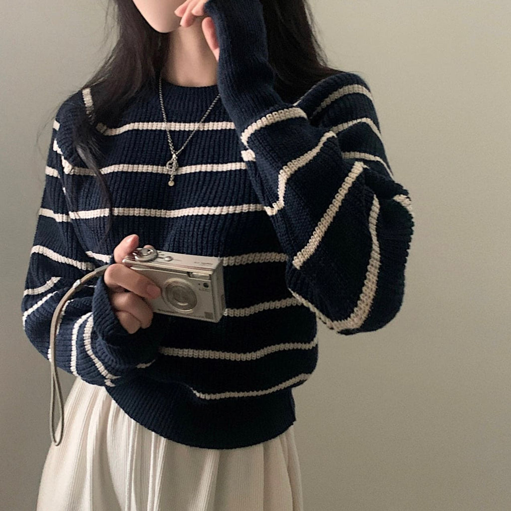 【🍷聖誕新年PICK】條紋保暖寬鬆針織衫