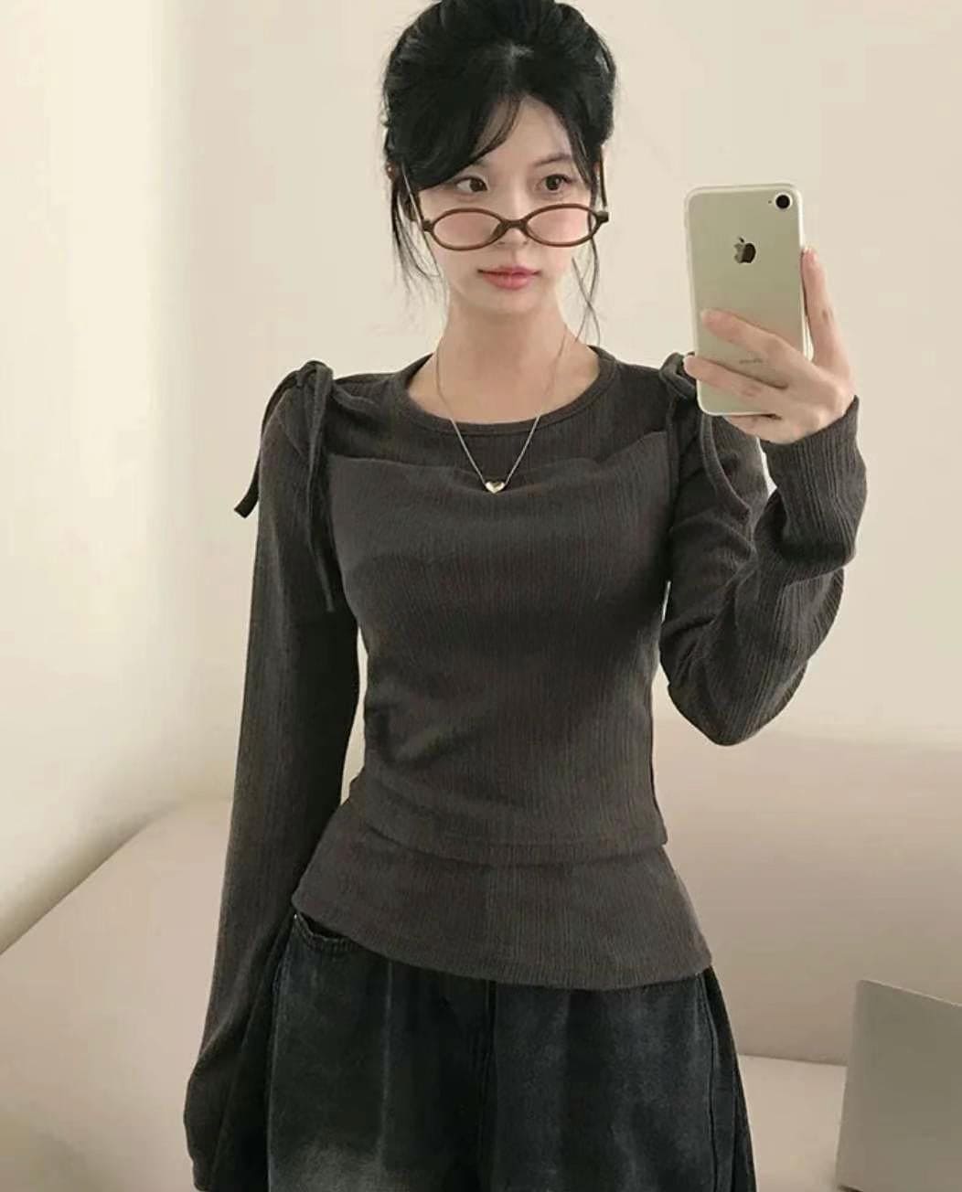 【🤎y2k vibe】Layered Top Set