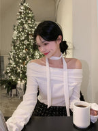 Breezy Off Shoulder Scarf Set 