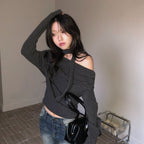 【🗝️Date Essential】Stripe Off Shoulder Set 