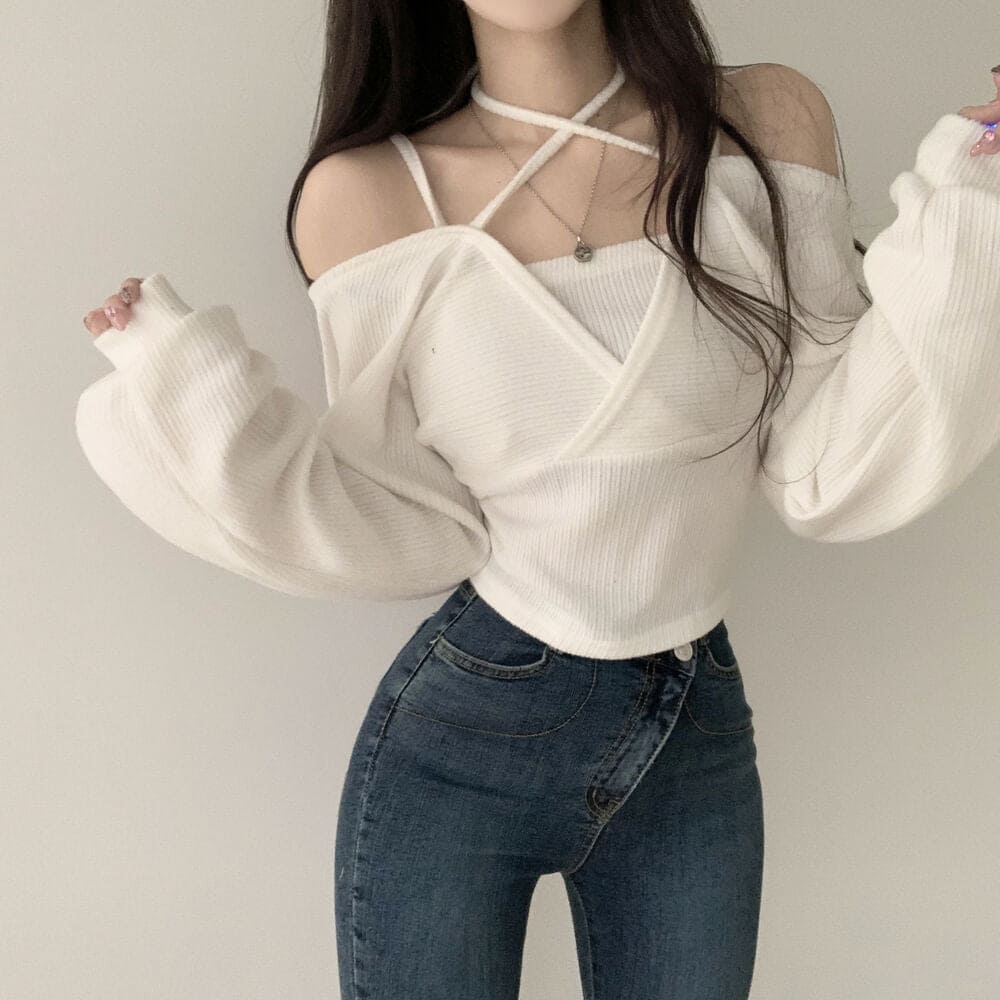 Off Shoulder Pretzel Top Set