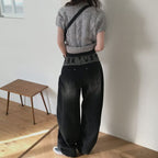 【🖤彎刀褲】Heaven Patch Wide Jeans